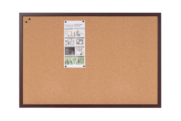 Bi-Office Earth - Korktafel mit Executive MDF Rahmen, Kirschen, Umweltfreundliche Pinnwand mit Natur