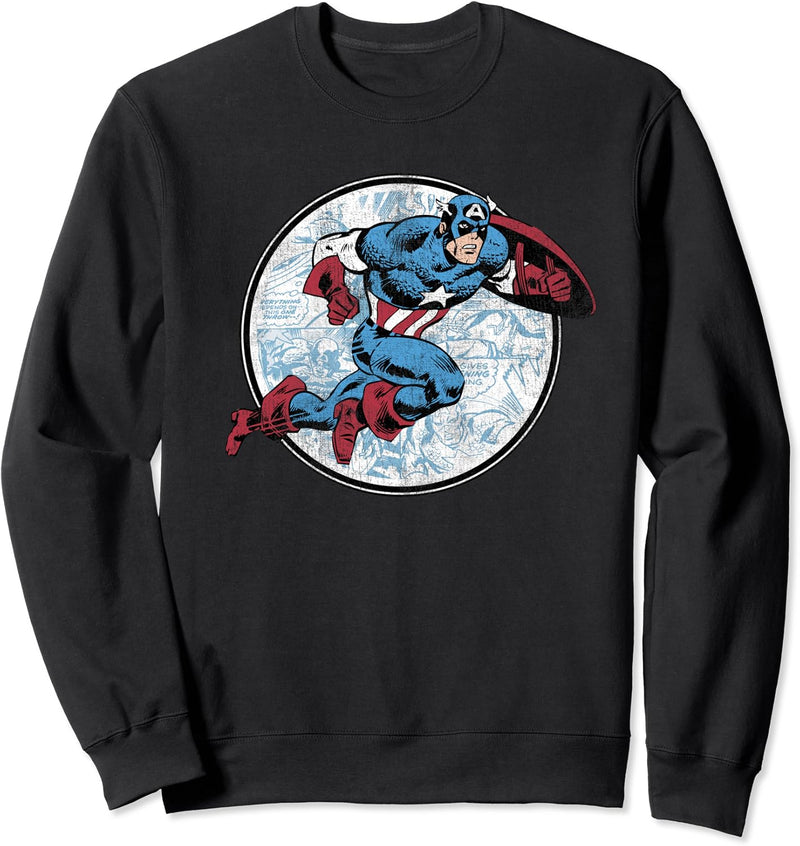Marvel Captain America Circle Comic Fill Sweatshirt