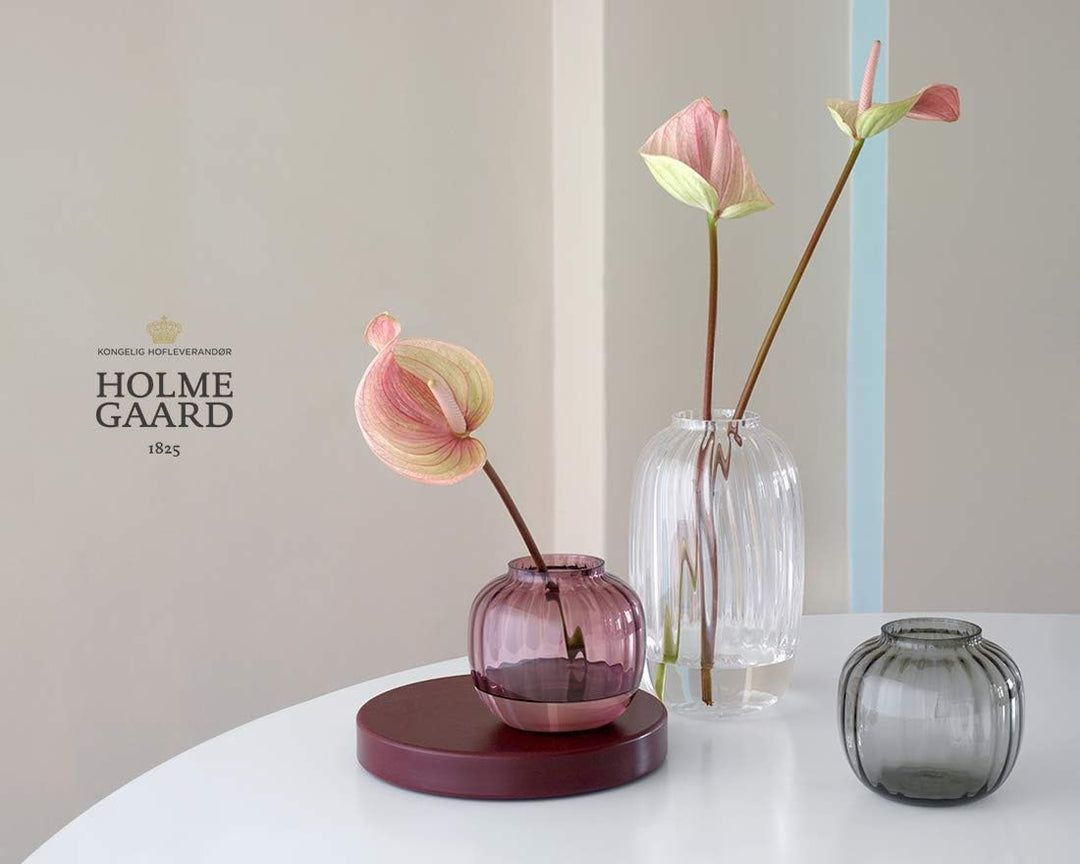Holmegaard Vase H12.5 cm Primula Optisches Muster aus mundgeblasenem Glas, rot 14,50x14,50x12,50 Rot
