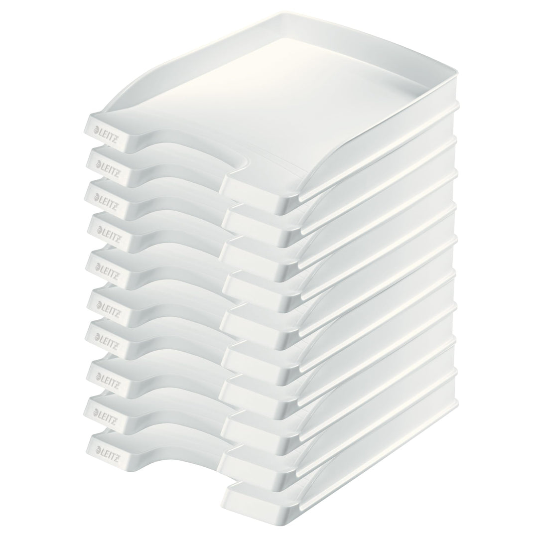 Leitz Briefkorb Flach A4, 10er Pack, Ideal für die Ablage und Organisation von A4 Unterlagen, Stapel