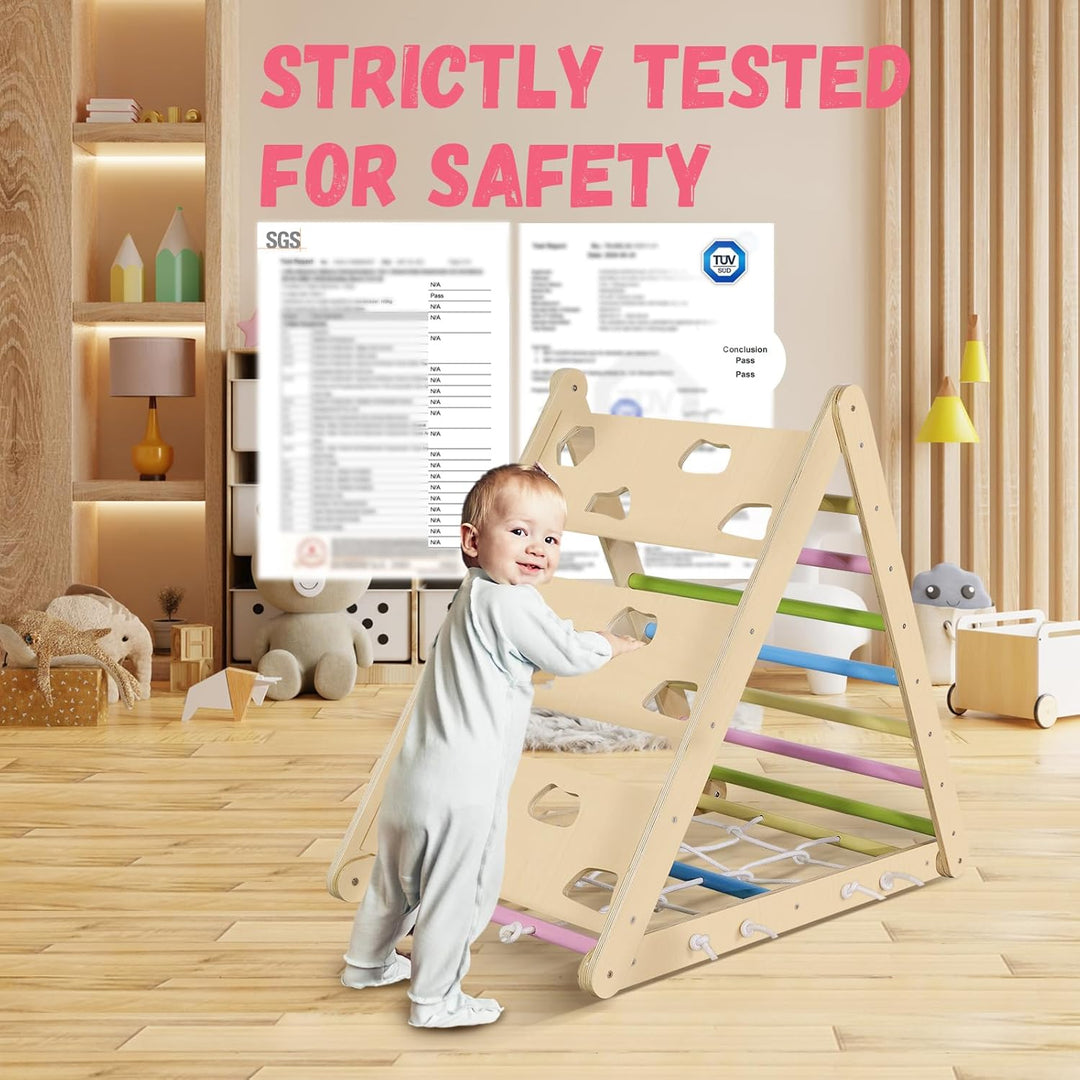 CCLIFE Kletterdreieck mit Rutsche ab 1 Jahr 5 in1 Montessori Klettergerüst Indoor Pikler Dreieck Kin