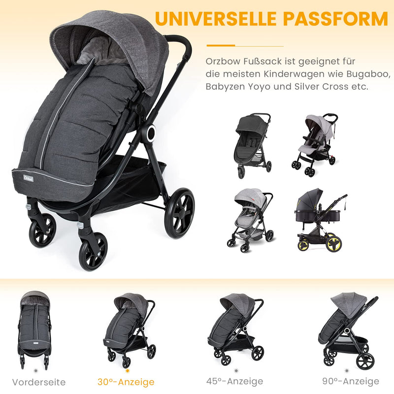 Orzbow Fusssack für Kinderwagen Buggy,Baby Fusssack Schlafsack,Babyfusssack für Babyschale,Winterfus