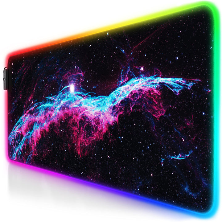Titanwolf - RGB Gaming Mauspad - LED Schreibtischunterlage - 800x300 mm - XXL Mousepad - LED Multi C