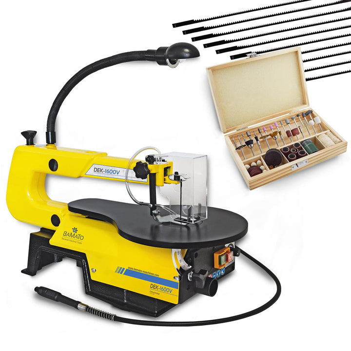 BAMATO DEK-1600V_SET2 | Dekupiersäge inkl. 10 Sägeblätter und 103 tlg. Werkzeug-Set