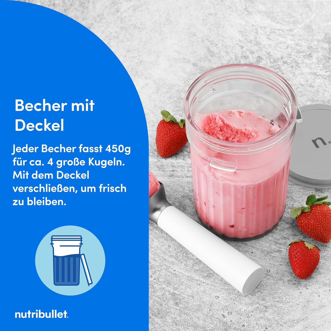 nutribullet Chill – Eismaschine für leckeres Eis, Gelato, Sorbet, Smoothie Bowl und Frozen Yogurt, 5