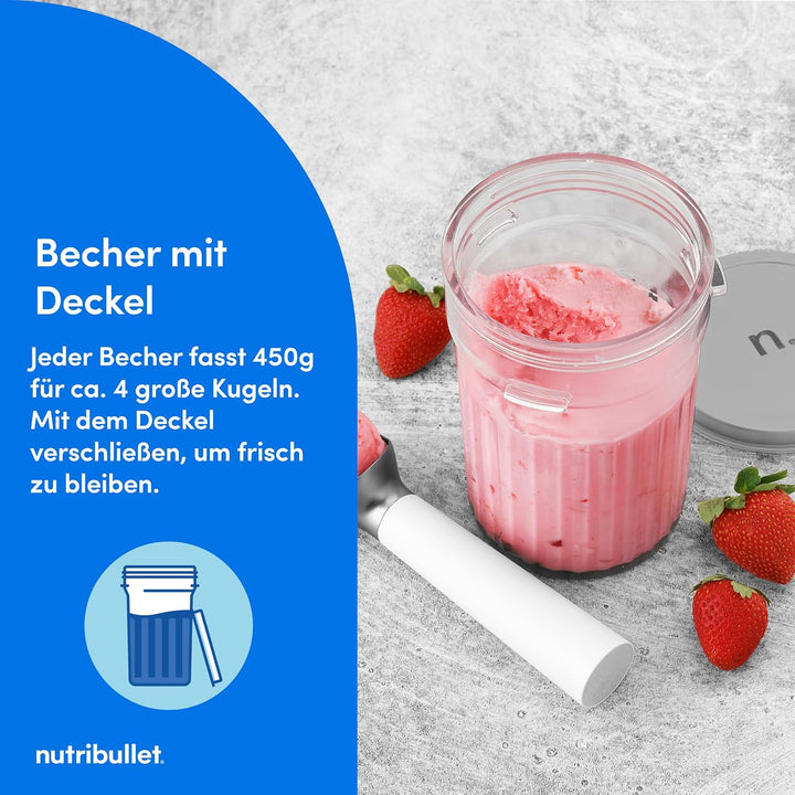 nutribullet Chill – Eismaschine für leckeres Eis, Gelato, Sorbet, Smoothie Bowl und Frozen Yogurt, 5