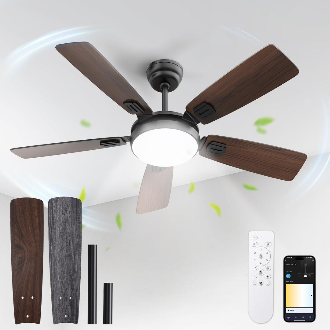 BLITZWILL Deckenventilator mit Beleuchtung, Ø132cm App Steuerung & Fernbedienung Deckenventilatoren