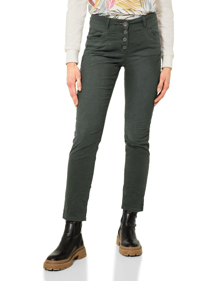 Cecil Damen Baumwollhose Loose B376161 25 Deep Pine Green, 25 Deep Pine Green