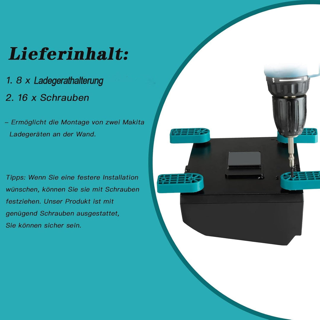 2 Pcs für Makita Ladegerätehalter, Wandhalterung für Makita Ladegeräte DC18RC DC18RD DC18RA DC18RF D