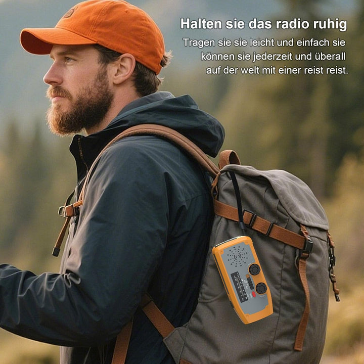 Kurbelradio，Dolucky Notfall-Solarradio, Survival Kurbelradio mit LED-Taschenlampe, SOS-Alarm,AM/FM W