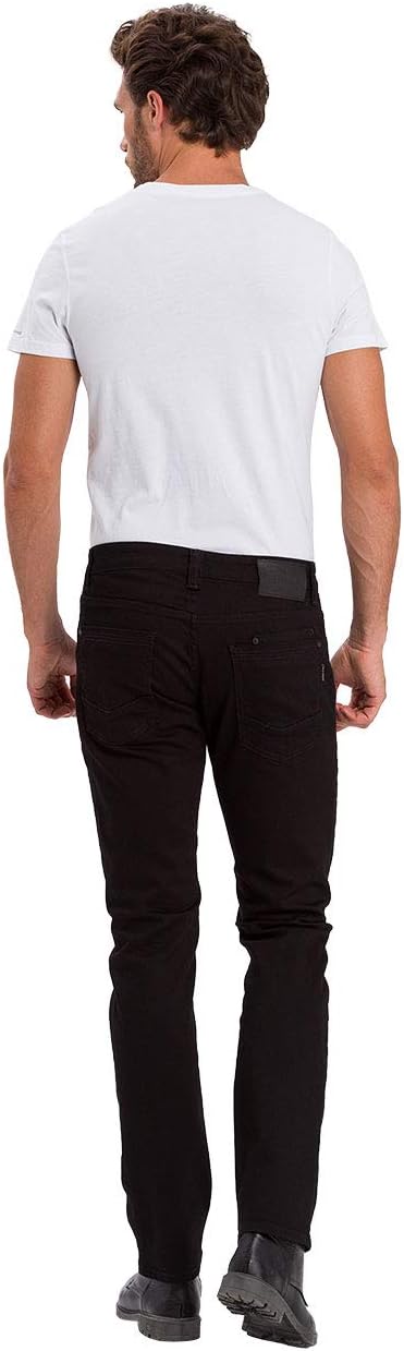 Cross Jeans Herren Jeans Jeanshose Stretchjeans Dylan Regular Fit Schwarz Black Crinkle W28-W38 98,5