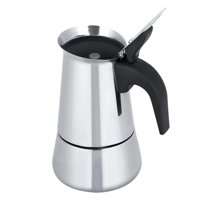 Espressokocher Edelstahl, 2/4/6/9 Tassen Mokkakanne für Gasherd, Induktion und Herdplatte, Italienis