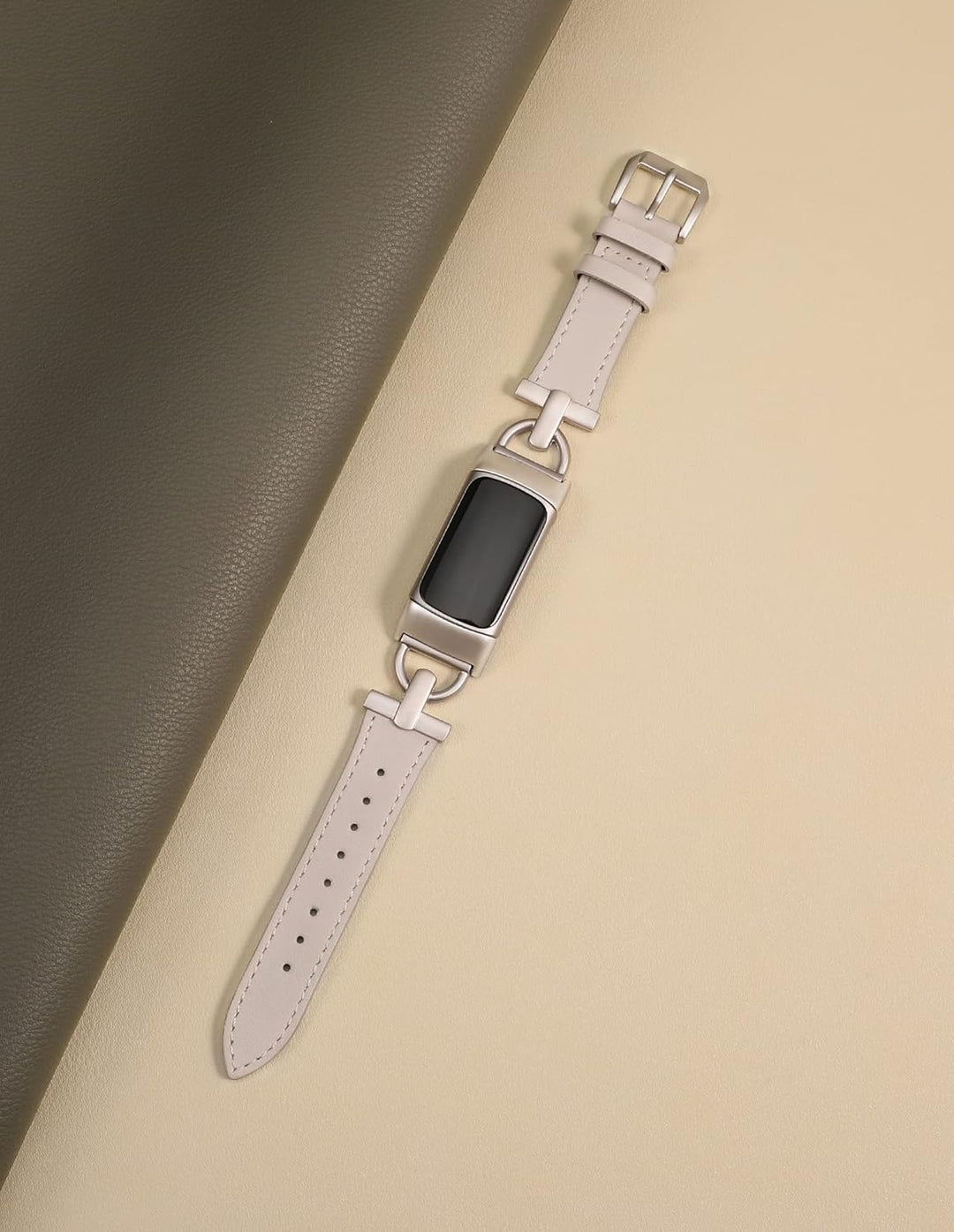 Wearlizer Lederarmband kompatibel mit Fitbit Charge 6/Charge 5 Armbänder für Damen, Dressy Slim Lede