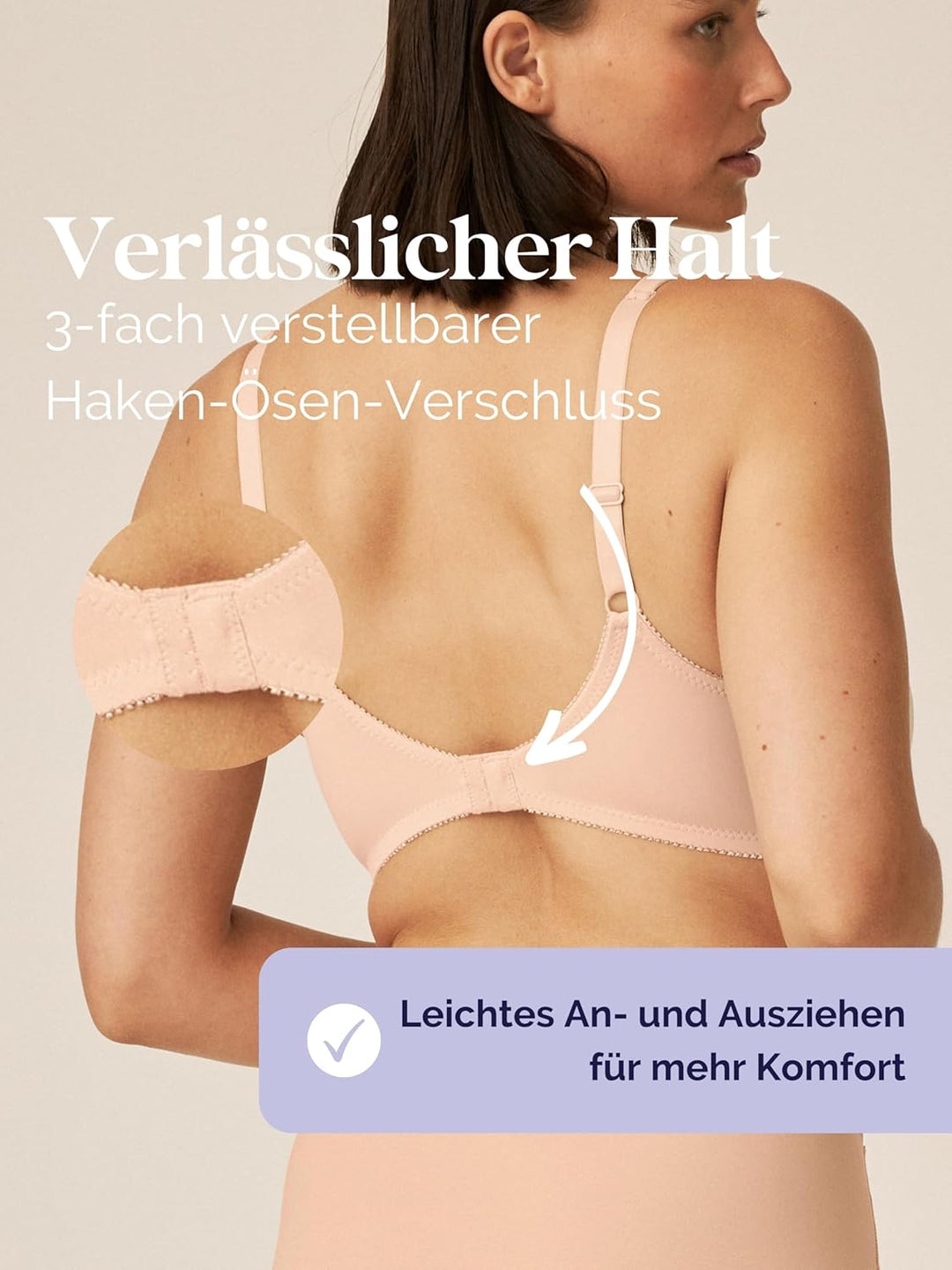 Naturana® BH Damen ohne Bügel [Cup A-D] I 100% Gepolsterte Träger I BH ohne Bügel mit nahtlosen Cups