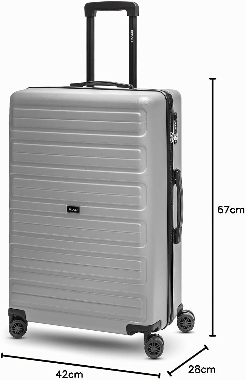 REDOLZ Mittelgrosser Hartschalen Check-in Koffer | Trolley 44 x 24 x 65 cm aus hochwertigem ABS Mate