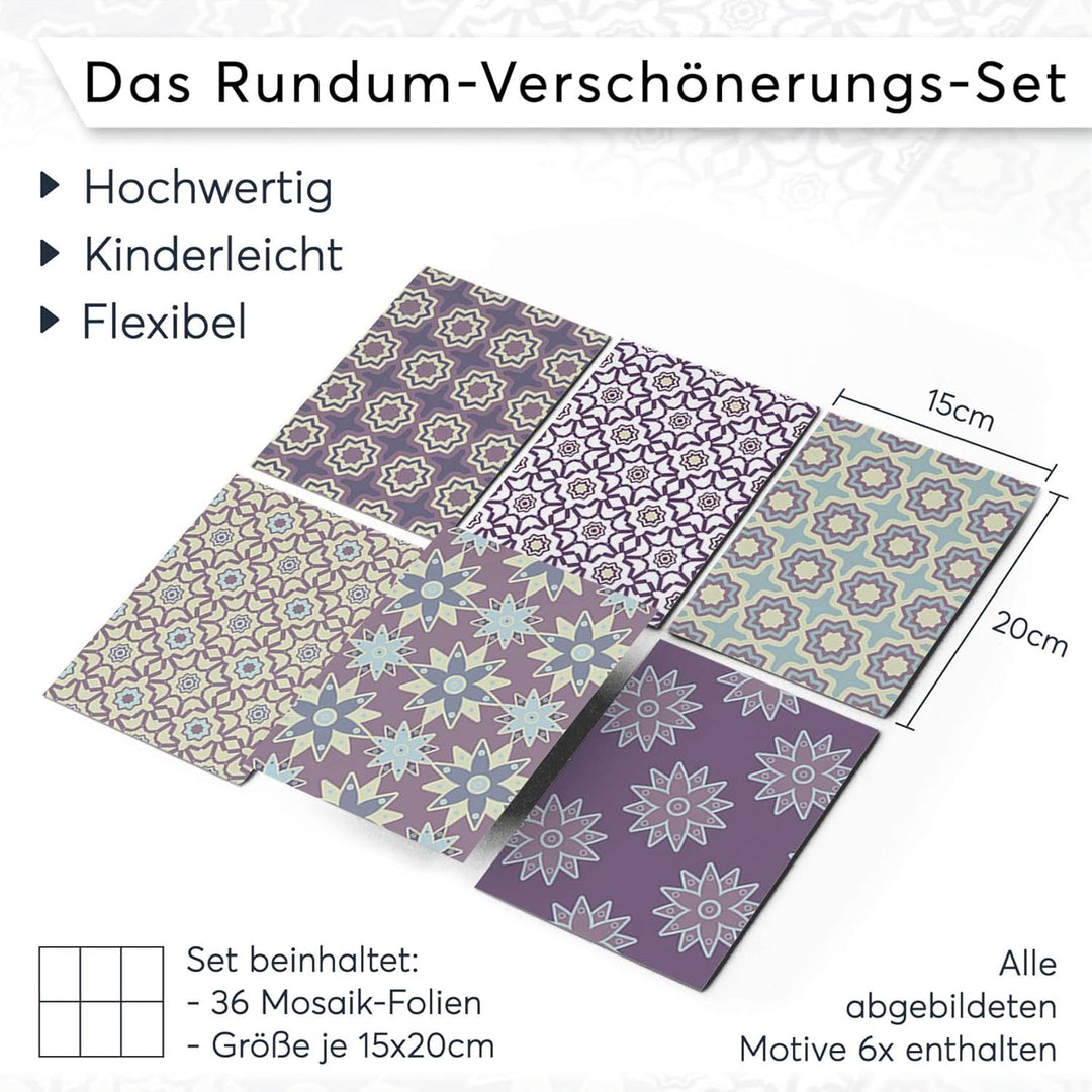 CREATISTO Mosaik-Fliesen Fliesensticker Fliesenfolie - Stylische Sticker Aufkleber für Fliesen I Sti