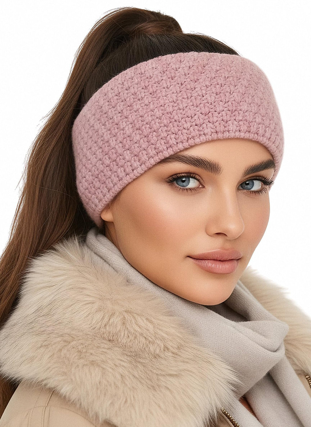 Baesics Stirnband Rosa für Damen & Herren – warme & elastische Unisex Ohrenwärmer mit Fleecefutter -