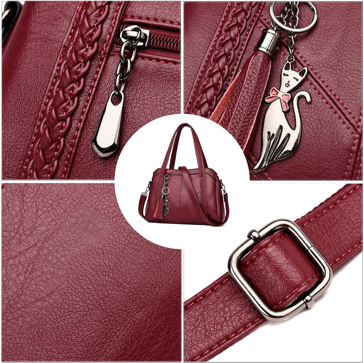 Coolives Damen Hobo Schultertasche Tasche mit Schultergurt Umhängetasche Handtasche aus PU-Leder EIN