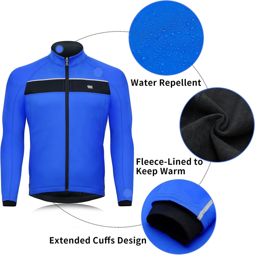 Souke Sports Fahrradjacke Herren Winter Thermo Radjacke Winddichte & Wasserdichte mit Reflektierende