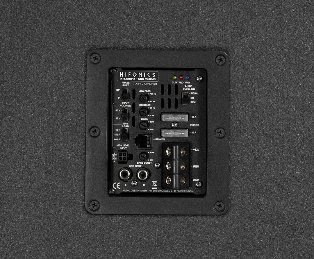HiFonics ATL12BPA - ATLAS AKTIV SINGLE BANDPASS SUBBOX mit 460 Watt RMS Class-D Verstärker aus der A