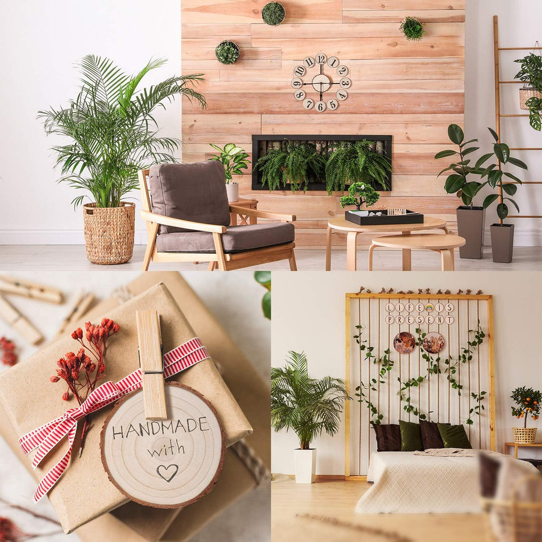 Fuyit Holzscheiben 20 Stücke Holz Log Scheiben 9-10cm Unvollendete Ungebohrte ohne Loch für DIY Hand