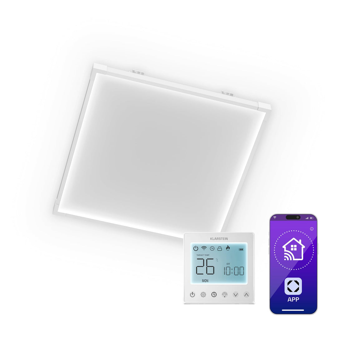 Klarstein Infrarotheizung Wandmontage 360W – Wand/Decke, Thermostat, App & Alexa Steuerung, IP44, Üb