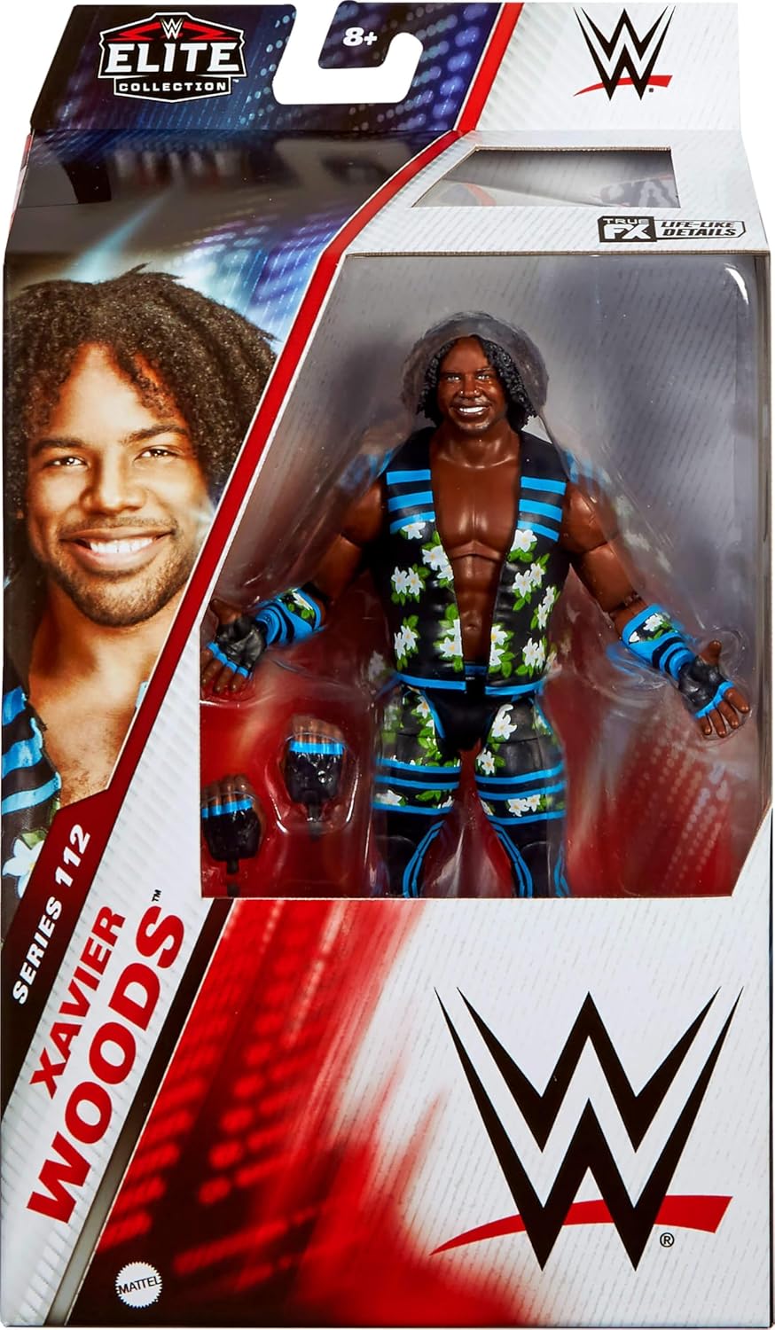 Mattel WWE Elite Actionfigur & Zubehör, 15,2 cm grosses Sammlerstück Xavier Woods mit 25 Artikulatio