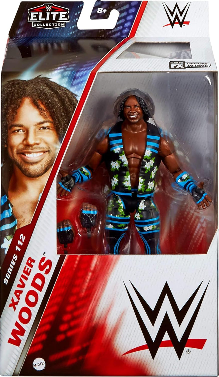 Mattel WWE Elite Actionfigur & Zubehör, 15,2 cm grosses Sammlerstück Xavier Woods mit 25 Artikulatio