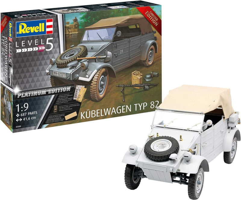 Revell 03500 Kübelwagen Typ 82, Militärbausatz im Massstab 1:9, 41,6 cm, Limited Edition originalget