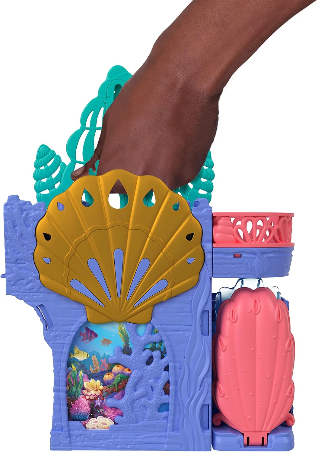 Mattel DISNEY Storytime Stackers - Spielset "Arielles Grotte" mit stapelbarem Puppenhaus, kleiner Me