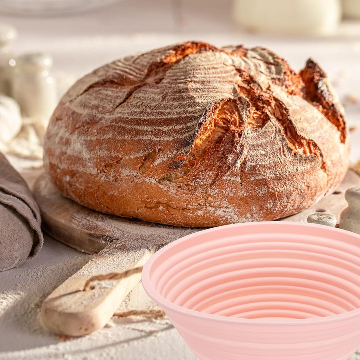 QUARKZMAN Gärkörbchen für Brot – 1 Stück Rund Brot Backen Zubehör aus Silikon, Antihaft-Beschichtung