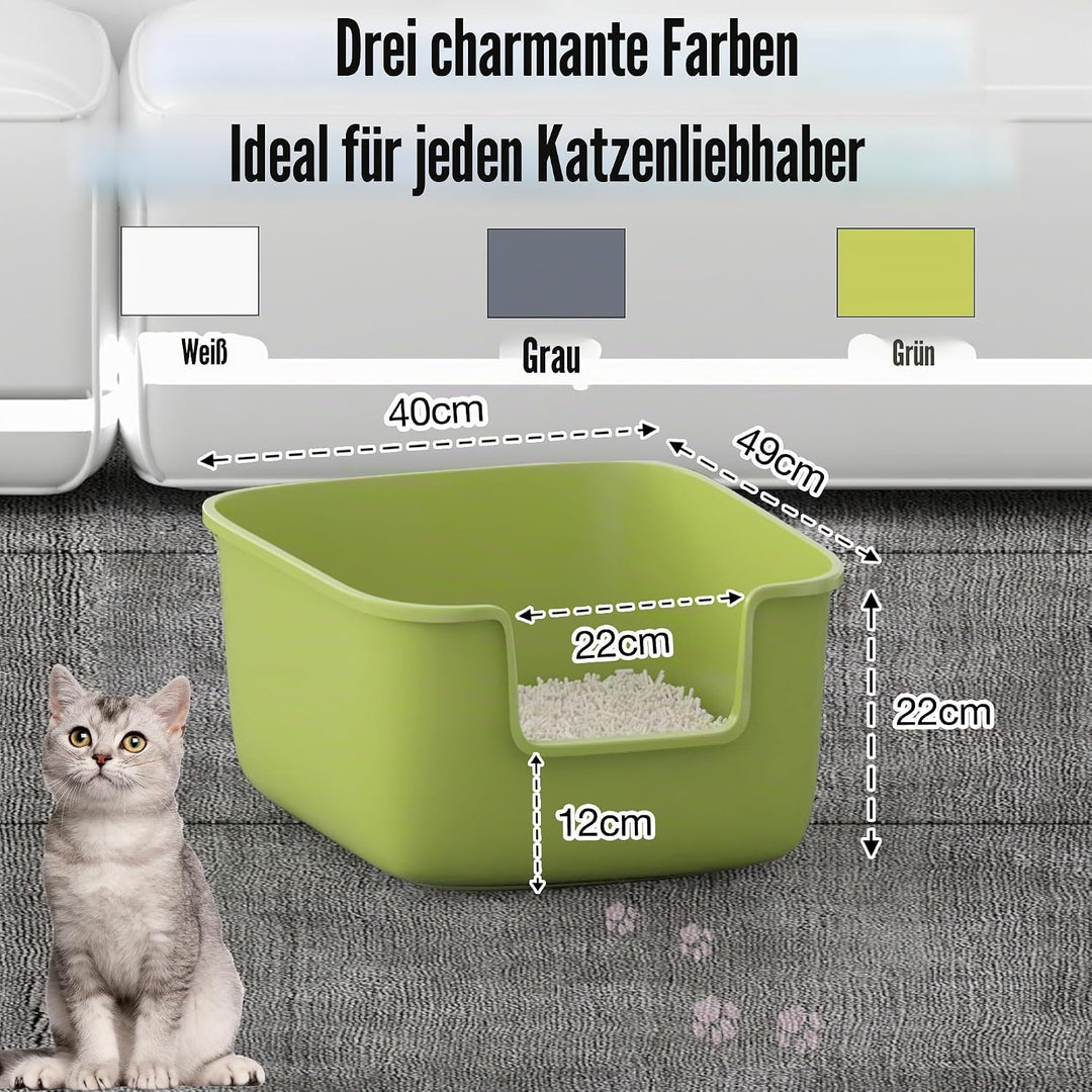 Suhaco Katzenklo Mit Hohem Rand Anti-Spritz Oben Einstieg 49 x 42 x 22 cm Leicht Zu Reinigen Katzent