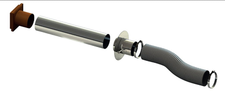 Zuluftsystem einwandig, externe Verbrennungsluftzufuhr Airsystem in braun, Ø 100mm Ø 100 mm Braun, Ø