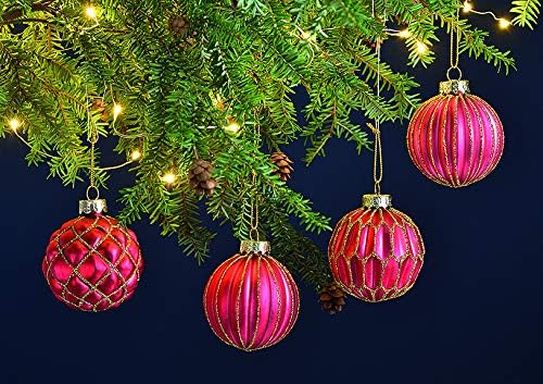 MC 12er Set edle Luxus Glas Weihnachtskugeln Ø 6cm Weihnachtsbaum Kugeln Christbaumkugeln Weihnachts