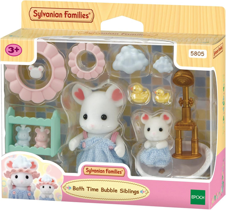 Sylvanian Families 5805 Marshmallow Mäuse Badespass Spielset, Set mit Tierfigur, Süsse Mäuse Spielfi