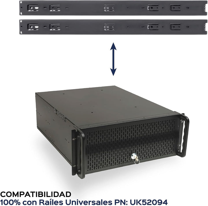 UNYKAch uk-4129 Rack-Gehäuse schwarz – PC-Gehäuse (Ablage, SGCC, Secc, ATX, Micro-ATX, 4U, Schwarz,