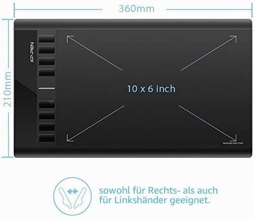 XP-PEN Grafiktablett Star03 V2, 30,5 cm, 8 Tasten, Hotkeys Stylus, ohne Batterien mit 8192 Ebenen