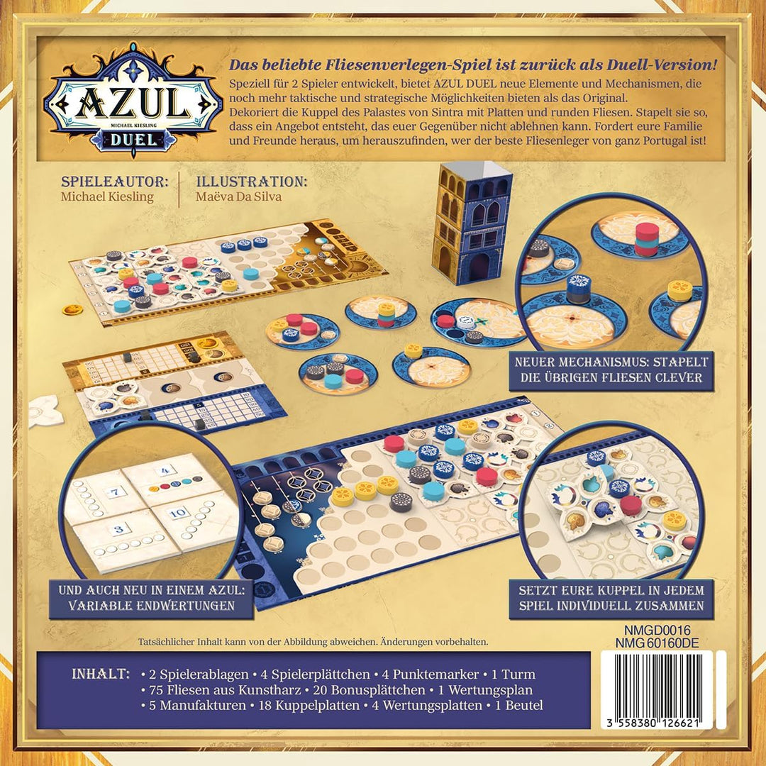 Next Move Games, Azul Duel, Deutsch, Familienspiel, Brettspiel, 2 Spieler, ab 10 Plus Jahren, 45 Min