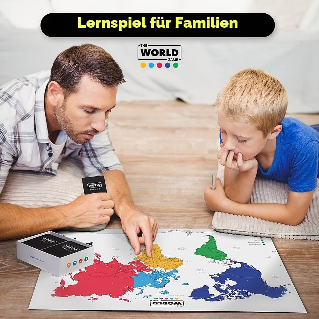 The World Game - Landkarten-Spiel - Lernspiel für Kinder, Familien und Erwachsene - Tolle Geschenkid