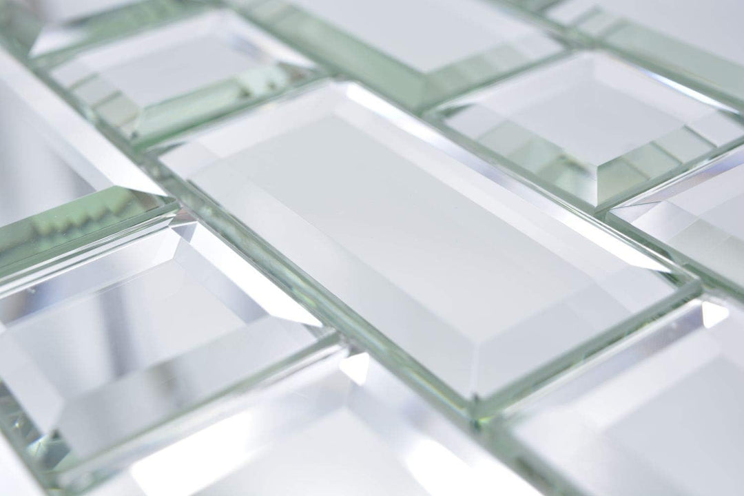 Mosaik Fliese Glasmosaik Kombination Mirror Metro Spiegel Mosaik für WAND KÜCHE Wandverblender Flies