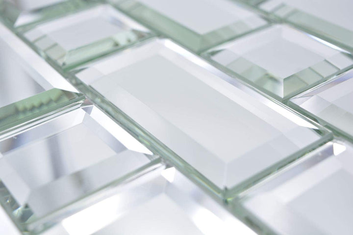 Mosaik Fliese Glasmosaik Kombination Mirror Metro Spiegel Mosaik für WAND KÜCHE Wandverblender Flies