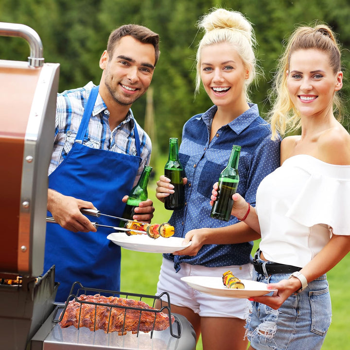 Relaxdays Rippchenhalter, Bratenkorb für den Grill, Carbonstahl, beidseitig, Grillfleischhalter für