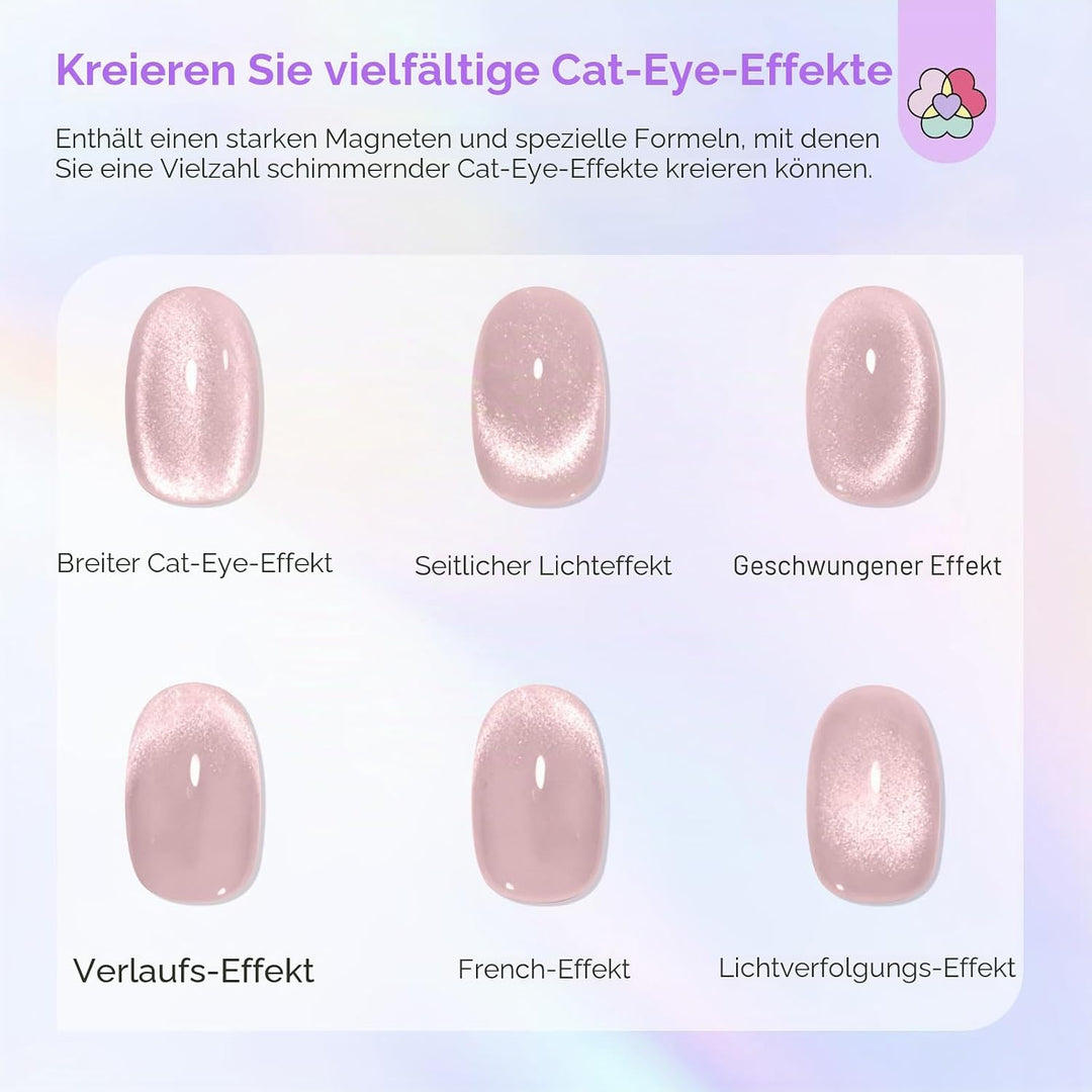 SAVILAND Color Artistry Cat Eye Nagellack Set: 6 Farben Schnelltrocknender Nagellack 12-facher Finge