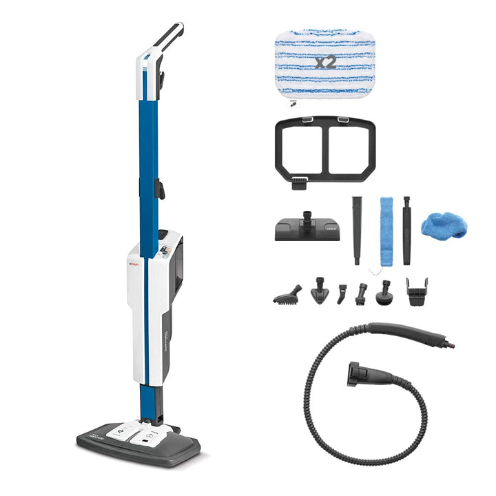 Polti Vaporetto SV620_Style, Dampfbesen mit integriertem Handreiniger, Fussboden- und Teppichreinigu
