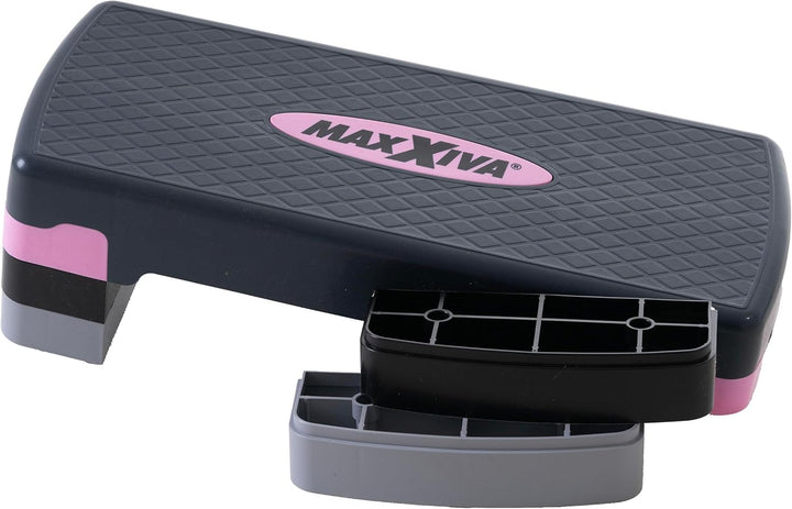 MAXXIVA® Stepper Aerobic-Fitness-Steppbrett 80 x 30,5// 67 x 27 x 10/15/20 cm höhenverstellbar Homet