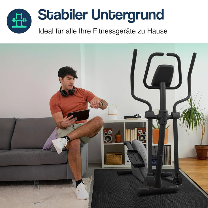 Hulser Fitness Puzzlematte - 30 x 30 cm - Bodenschutzmatten für Sporträume - Unterlegmatte, Fitnessm