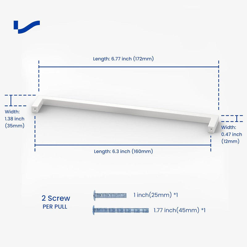 LONTAN 15 Stück Schrankgriffe Weiss Möbelgriffe 160mm lochabstand Möbelgriffe Weiss Griffe für Küche