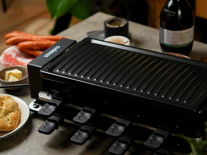 CUSIMAX Raclette Grill, Raclette mit Antihaft-Grillplatte und einstellbare Temperaturregelung, Racle