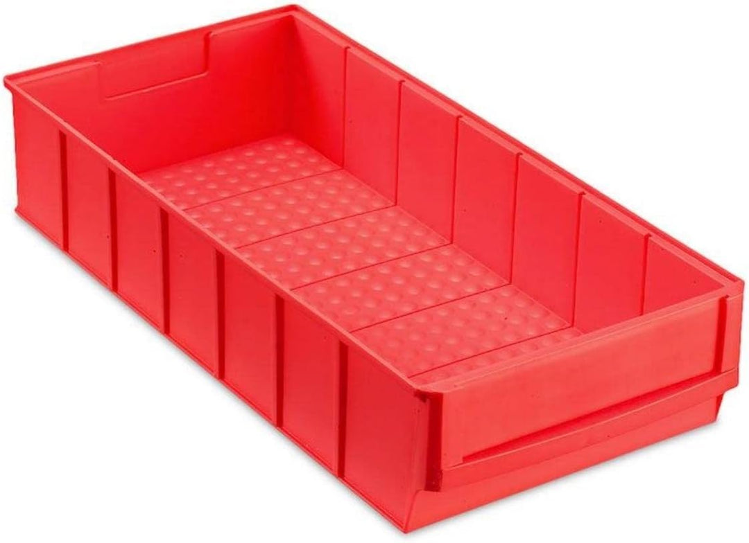 SuperSparSet 24x Rote Industriebox 400 B | HxBxT 8,1x18,3x40cm | 4,7 Liter | Sichtlagerkasten, Sorti