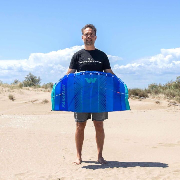 Wolkenstürmer Paraflex Basic Lenkmatte 1.2 (blau-türkis) - Kleiner Kite für Kinder ab 6 Jahre - Lenk